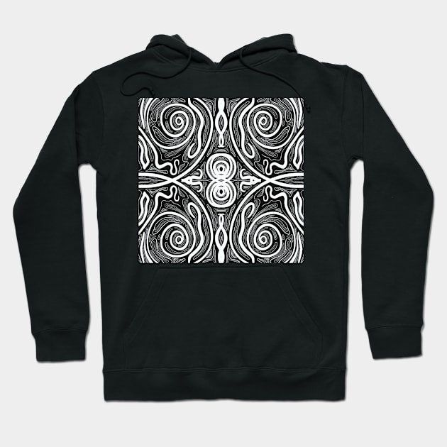 Black and White Abstract Design Hoodie by Hermanitas Design